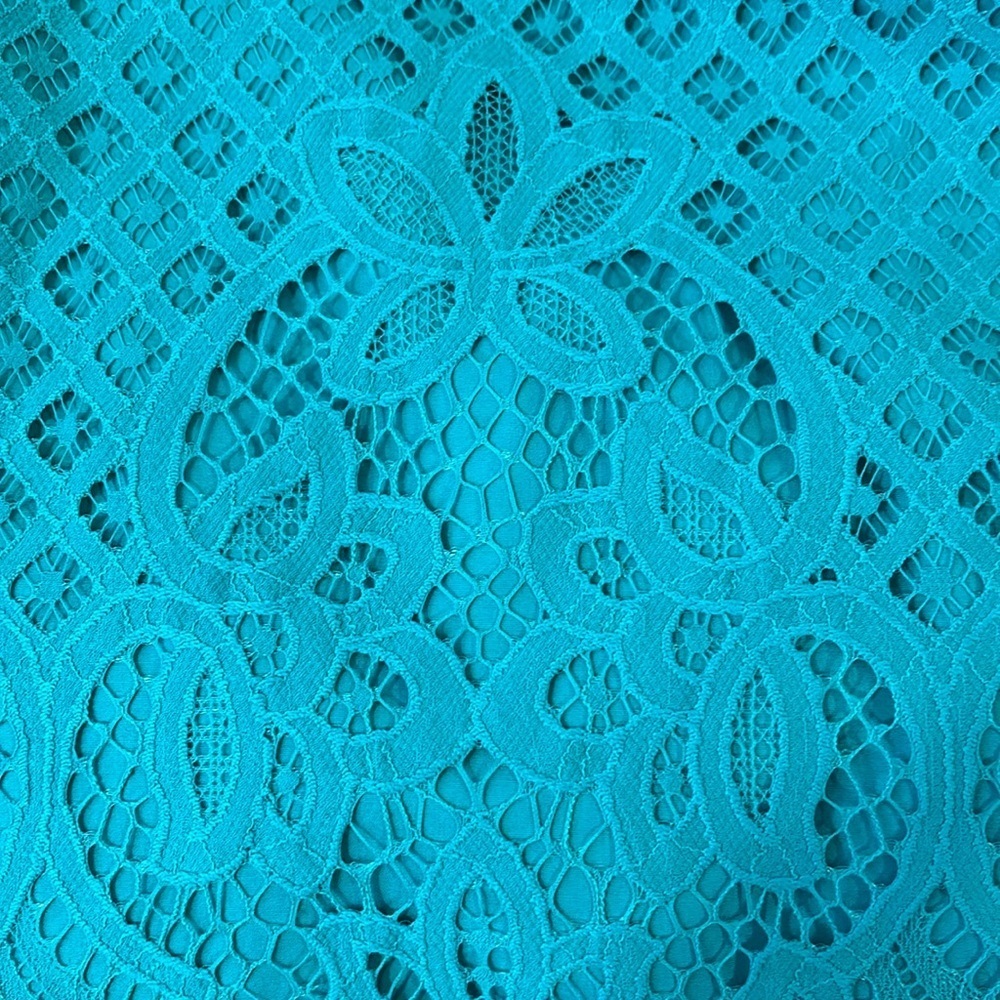 ❤️2/$15 or 3/$26❤️ Loft Teal Lace Pencil Skirt, Size 0 Petite - Picture 5 of 11